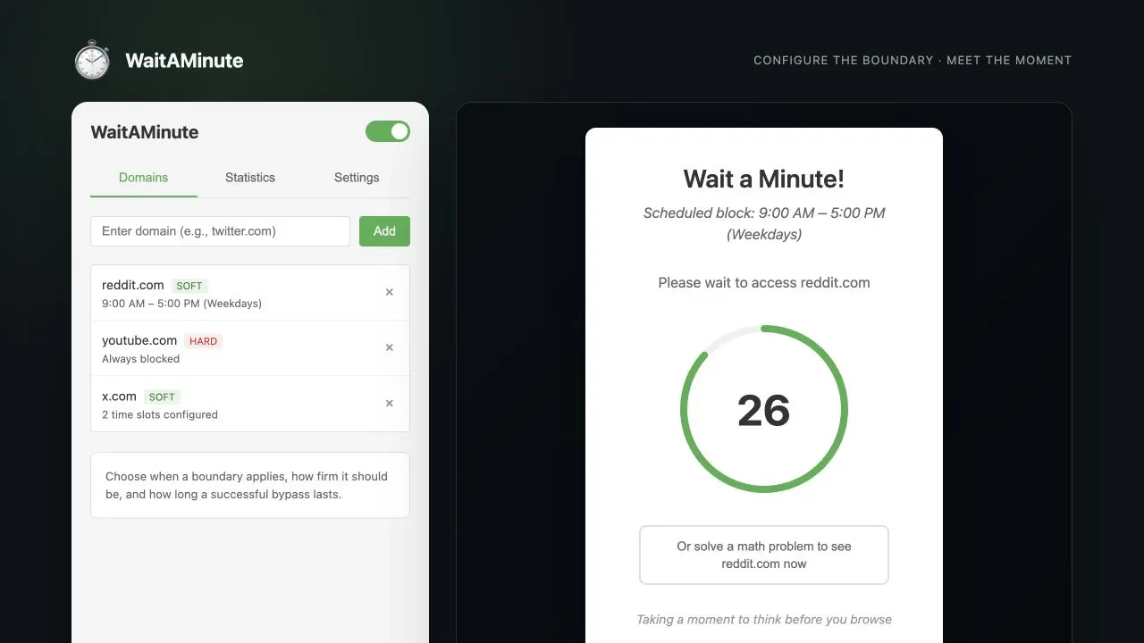 WaitAMinute product interface screenshot