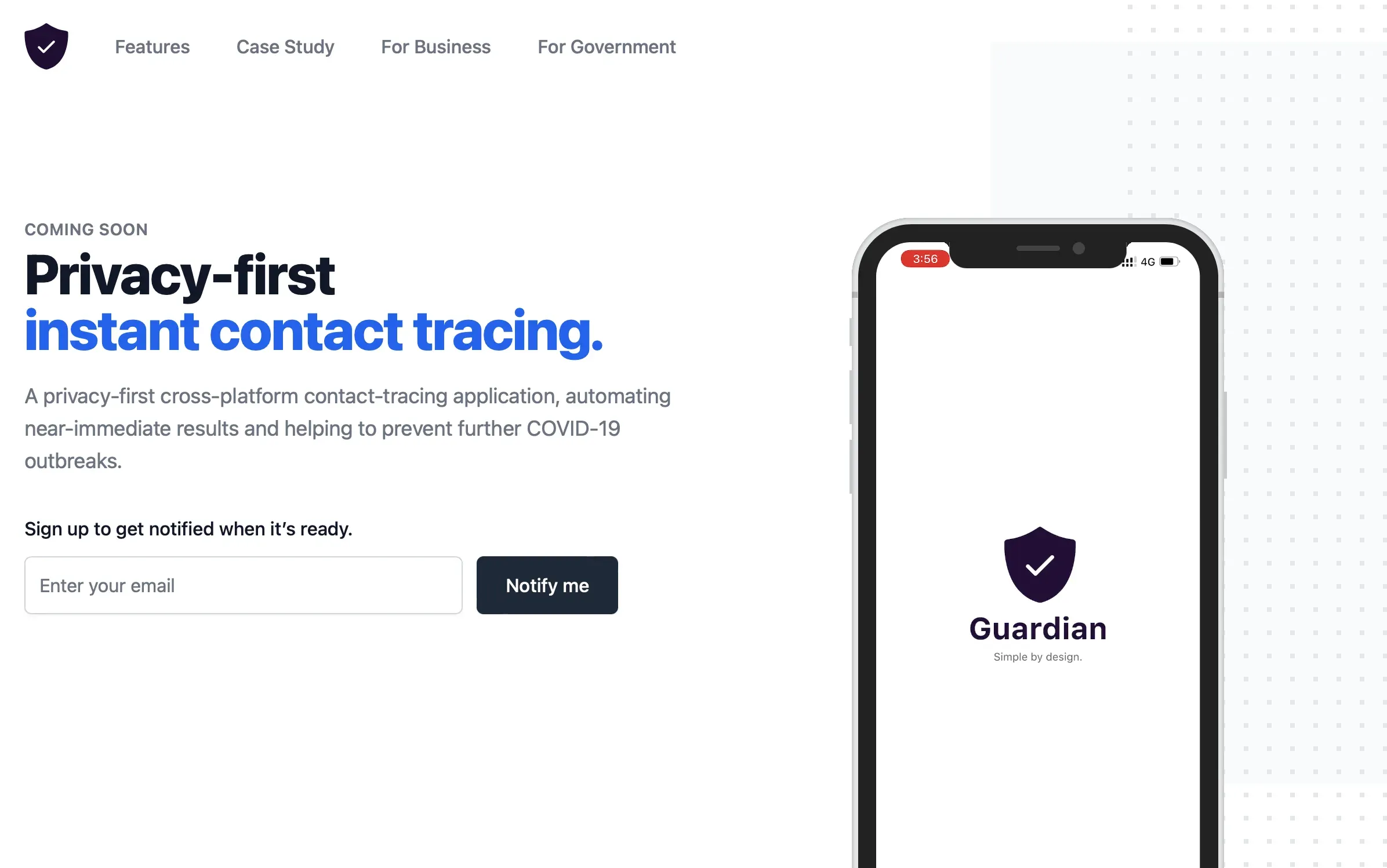 Guardian product interface screenshot