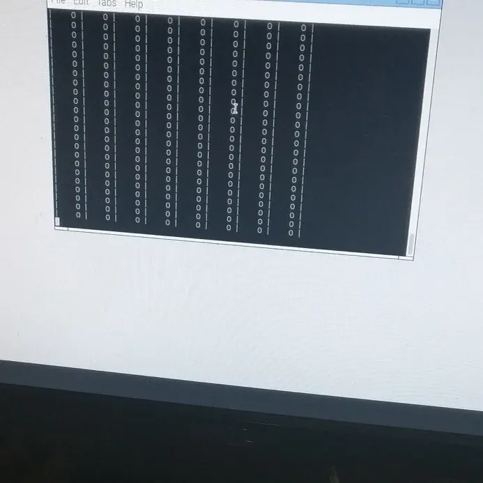A terminal window displaying eight columns of live sensor values from the Balance Board over SPI.